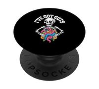 Halloween Ive Got Guts Cute Skeleton Colorful Guts PopSockets Adhesive PopGrip
