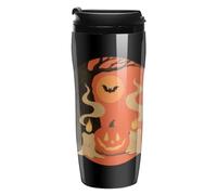 Halloween Jack O Lantern Candles Travel Mug with Lid Coffee Cup 350ml