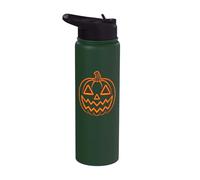 Halloween Jack O Lantern Moon Phases Celestial Line Art Stainless Steel Insulated Water Bottle