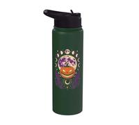 Halloween Jack O Lantern Moon Phases Celestial Pumpkin Stainless Steel Insulated Water Bottle