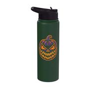 Halloween Jack O Lantern Moon Phases Celestial Pumpkin Stainless Steel Insulated Water Bottle