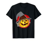 Halloween Jack o Lantern Pumpkin with Witch Hat T-Shirt