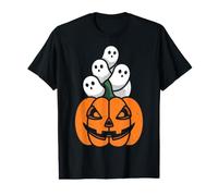Halloween Jack O Lantern Stacked Phantoms Gourd Motif Value Graphic T-Shirt