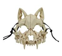 Halloween Japanese Halloween Resin Half Face Scary Cosplay - Perfect for Costume Parties Themed Events and Collectible Displays (Beige, 20x17x8cm)