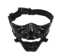 Halloween Japanese Samurai Half Face Horror Mask Resin Cosplay Prop
