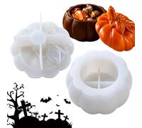 Halloween Jar Mold Non-Stick 3D Silicone Pumpkin Mould with Lid | DIY Candle Holder Mold for Thanksgiving Day Harvest Festival Pen Holder Crafts