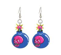 Halloween Jewellery Charms Acrylic Halloween Earrings Earrings Bomb Acrylic Decoration Pack Jewellery Set (Dark Purple, 6. 7cm)
