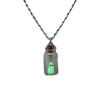 Halloween Jewellery for Mens Halloween Glow In The Dark Necklace Jewelry Necklace GhostHalloween Charms for Jewellery Making (Clear, One Size)