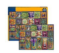 Halloween Jigsaw Puzzle - Crochet Pattern Illustration With Poster, 1 Unit Spooky Theme Brain Teaser For Collectors, Interactive Board Game For Bookshelf Decor, Autumn Hobby, Birthday Gift