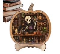 Halloween Jigsaw Puzzle Cute Wooden Pumpkin Ghost with Display Stand