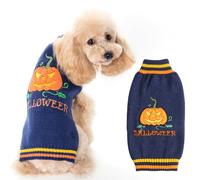 Halloween Jumper - Knitted Pumpkin Costume for Small to XL Dogs & Puppies - Blue