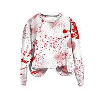 Halloween Jumpers for Women Uk Sweatshirt, Crewneck Oversize Jumpers, Lightweight Printed Tops, Long Sleeve Slouchy Shirts Pumpkin Fit Costumes Sweatshirts Goth Tops Ghost Loose Clothes