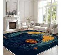 Halloween Jungle Ghost Rugs Living Room - 200x300cm Modern Area Rugs for Bedroom Carpet Non Shedding - Cartoon Cat Ghosts Washable Rug Floor Carpets Soft Rug Easy Care