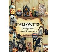 Halloween Junk Journal Paper and Ephemera: Card Tags Cut Out and Collage Images with Black Cat Pumpkin Witch Haunted House and more!