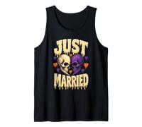 Halloween Just Married Skull Bride Groom Couple Costume Tank Top