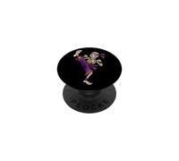 Halloween Karate Skeleton Martial Arts Kick Cartoon PopSockets Adhesive PopGrip