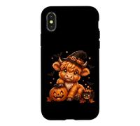 Halloween Kawaii Highland Cow Wizard Witch Halloween Case for iPhone X/XS