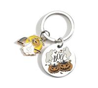 Halloween Keychain Pumpkin Ghost Keyring Funny Keyring Gifts Friendship Keychain Halloween Decor Pendant for Teens Child Girls Boys Female (Pumpkin D)