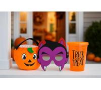Halloween Kids Costume Accessory Set - T or T Fun Mask & Tumbler with Straw (3 Pack)