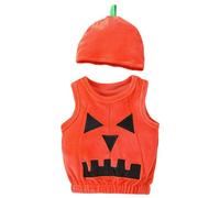 Halloween Kids Costume Pumpkin Romper Sleeveless/Long Sleeve Bodysuit Jumpsuit + Hat Ghost Costume Kids 3-4 Baby Boy Halloween Costumes 12-18 Months Infant Pumpkin Outfit Romper Pie Outfit