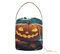 Halloween Kids Crochet Bags Crochet Project Bags with Holes Travel Storage for Yarn Balls Travel Knitting