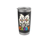 Halloween Kids I'm Just Here for The Candy Ghost Cute Stainless Steel Insulated Tumbler
