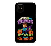 Halloween Kids Jesus Is My Superhero Not Scared Faith Case for iPhone 11