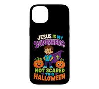 Halloween Kids Jesus Is My Superhero Not Scared Faith Case for iPhone 14 Plus