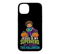 Halloween Kids Jesus Is My Superhero Not Scared Faith Case for iPhone 14 Plus