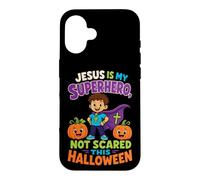 Halloween Kids Jesus Is My Superhero Not Scared Faith Case for iPhone 16