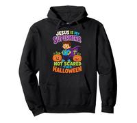 Halloween Kids Jesus Is My Superhero Not Scared Faith Pullover Hoodie