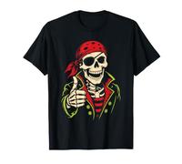 Halloween Kids Pirate Skeleton Jack O Lantern Graphic T-Shirt