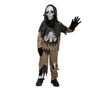 Halloween Kids Skeleton Costume For Halloween Kids Monster Role-Playing, Age 3-10 Years(Size:L(age10-12),Color:Black)