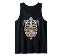 Halloween Kids Skeleton Rib Cage Full of Candy Graphic Tank Top