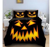 Halloween King Size Duvet Cover, Evil Expressions Bedding, Microfiber Duvet Cover. Soft and Luxurious, Zipper Closure, Suitable for Teenagers and Adults AK2705