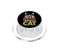 Halloween Kitten This Is My Human Costume Really A Cat PopSockets PopGrip for MagSafe