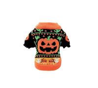 Halloween Knit Pet Clothes, Pumpkin Pattern Pet Sweater, Warm Acrylic Yarn Dog Cat Jumper, Unisex Holiday Party Outfit, for Small Dogs Cats Photoshoots Outings