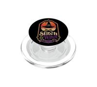 Halloween Knitting Stitch & Witch Witchy Needles Broom PopSockets PopGrip for MagSafe