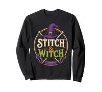 Halloween Knitting Stitch & Witch Witchy Needles Broom Sweatshirt