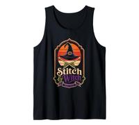 Halloween Knitting Stitch & Witch Witchy Needles Broom Tank Top
