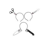 Halloween Kostm Accessoire Set 3 Stck Horror Haarreif Schere Messer Syringe Im Kopf Stirnbnder Fr Erwachsene Damen Mdchen Herren Kinder Halloween Part