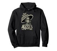 Halloween La Catrina Blowing Wishes Dandelion Sugar Skull Pullover Hoodie