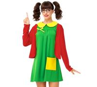 Halloween La Womens Chiliindrina Costume Cosplay Party Dress Peter Pan Collar Green Red Dresses S