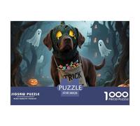 Halloween- Labrador Retriever Puzzle 1000 Pieces Adults Educational Relaxing Brain Training Pet Dog Precision Pieces Quality 38x26cm/1000pcs