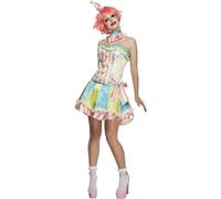 Halloween Ladies Fever Deluxe Vintage Clown Costume