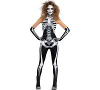 Halloween Ladies Sexy Bone-A-Fied Babe Skeleton Costume