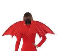 Halloween Ladies Unisex Fancy Dress Red Glitter Devil Dragon Demon Wings New fg