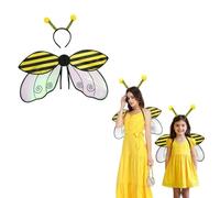 Halloween Ladybug Costume for Women Adult with Bumble Bee Wings and Headband Set Halloween Fairy Costume Accessories Lady Bug Wings Adult Ladybugs Top (Bee)