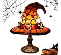 Halloween Lamp - Gothic Witch Light 20cm, Decorative Night Illumination, Resin Table Accent Decor, Creative Atmospheric Mood Lighting Display | Spooky Seasonal Decoration Haunted Homes