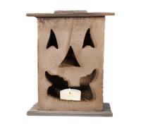 Halloween Lantern, Decorative Candle Lantern, Pumpkin Face Wooden Candle Holder for Garden, Patio, Path, Front Garden, Decoration, Scary Party
